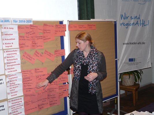 Annika Lacour präsentiert Ergebnisse der Projektgruppenarbeit